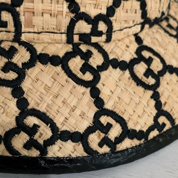 🔴SOLD- NWT Gucci Rafia Bucket Hat - Picture 4 of 11